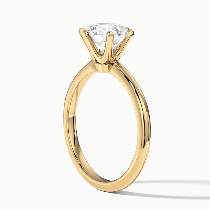 Flora 5.5 Carat Round Solitaire Moissanite Diamond Ring in 18k Yellow Gold