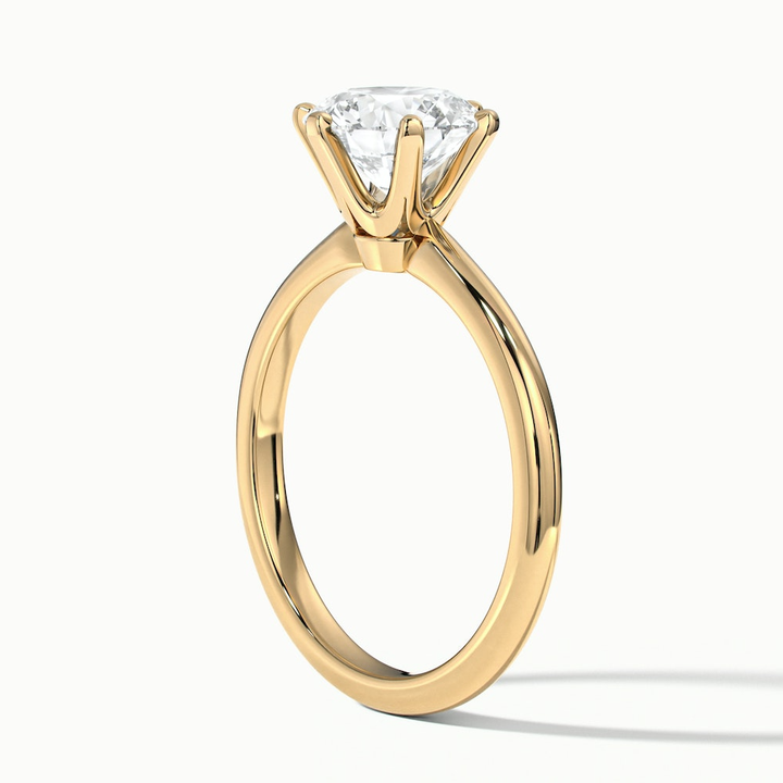 Flora 1.5 Carat Round Solitaire Moissanite Diamond Ring in 18k Yellow Gold