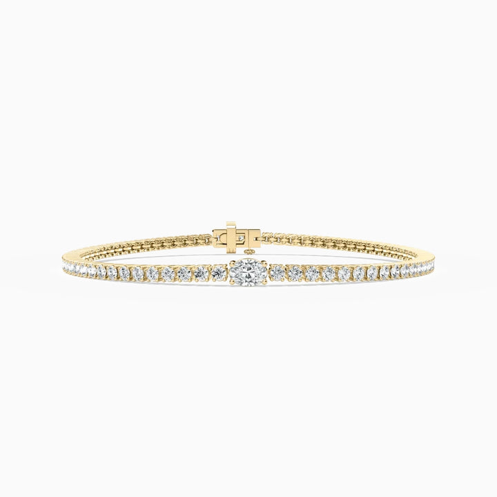 Emmy Round And Oval Cut Lab Grown Diamond Tennis Bracelet