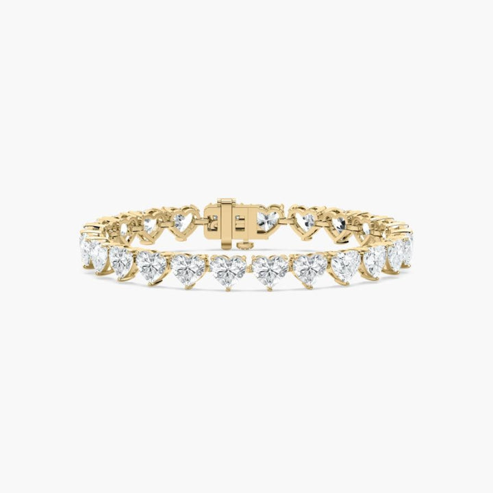 Navy 24 Carat Heart Shaped Lab Grown Diamonds Tennis Bracelet