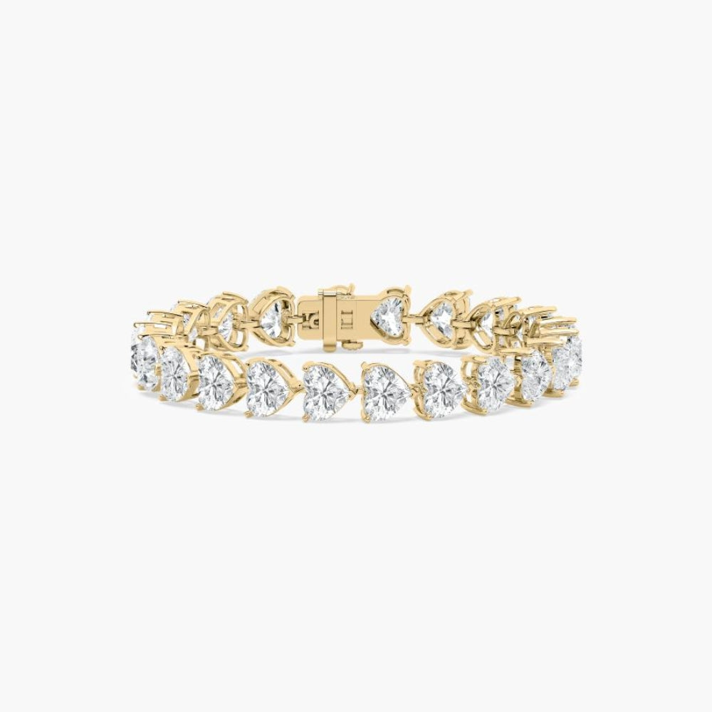 Mariah 44 Carat Heart Shaped Lab Grown Diamonds Tennis Bracelet