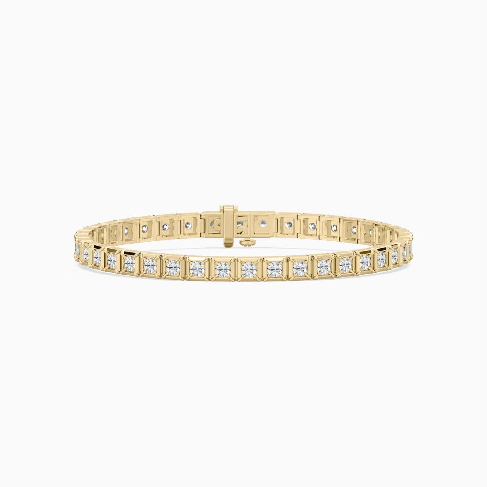 Cindy Round Cut Lab Grown Diamond Tennis Bracelet in Metal Prong Setting