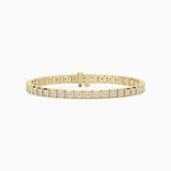 Cindy Round Cut Lab Grown Diamond Tennis Bracelet in Metal Prong Setting