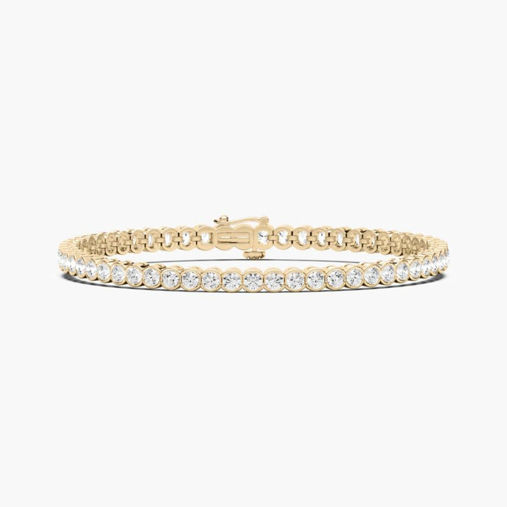Tessa Round Lab Grown Diamond Diamond Half Bezel Set Tennis Bracelet
