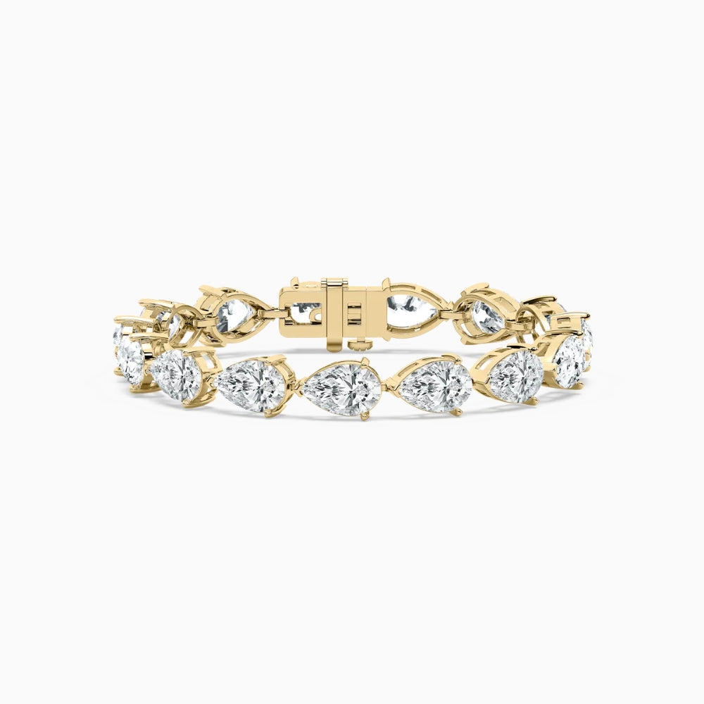 Ensley 30 Carat Pear Cut Lab Grown Diamonds Tennis Bracelet
