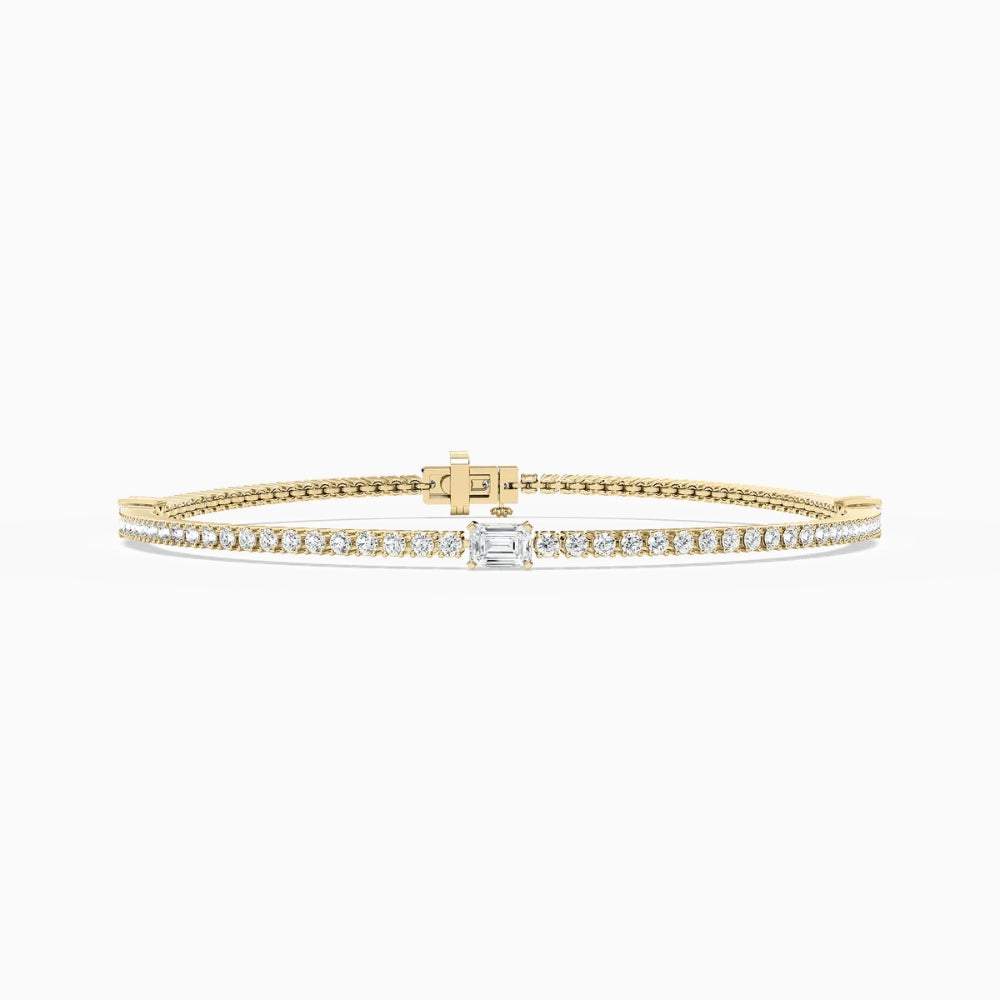 Ellie Round And Emerald Lab Grown Diamond Ingrid Tennis Bracelet