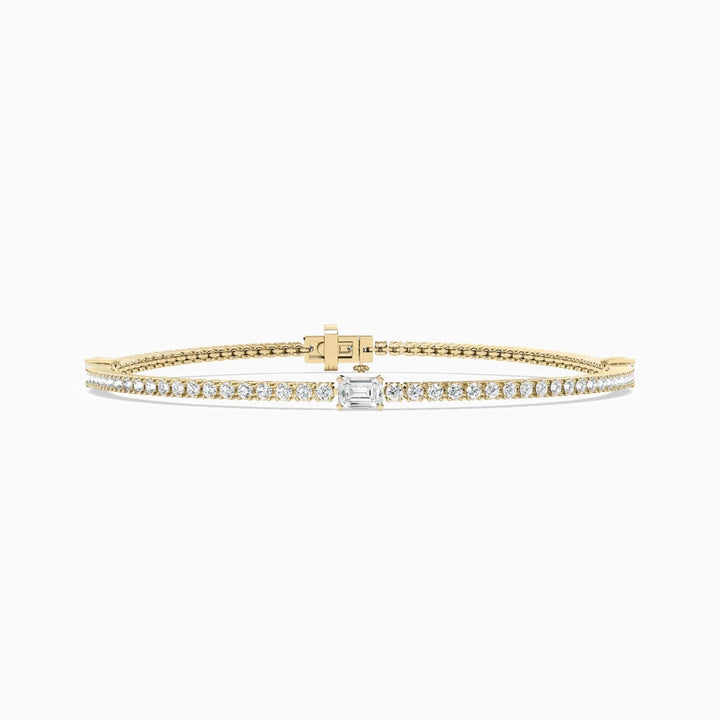 Ellie Round And Emerald Lab Grown Diamond Ingrid Tennis Bracelet