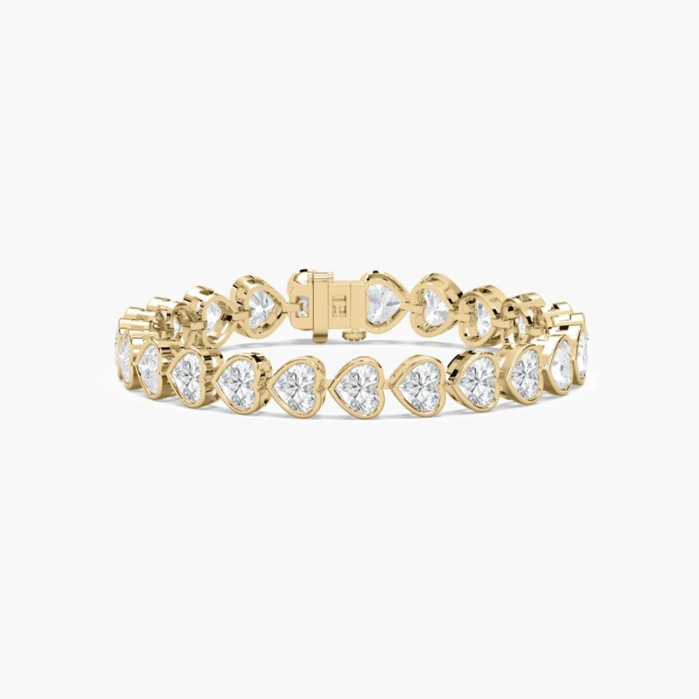 Wendy 23 Carat Heart Shaped Lab Grown Diamonds Tennis Bracelet