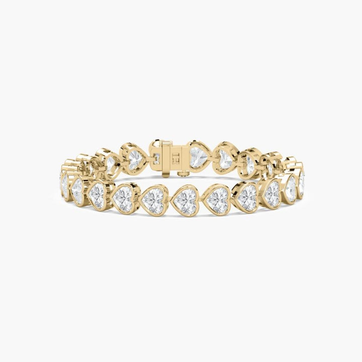 Wendy 23 Carat Heart Shaped Lab Grown Diamonds Tennis Bracelet