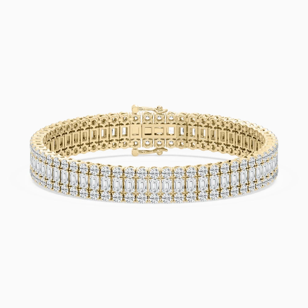 Dylan Emerald And Round Diamond Concentric Tennis Bracelet