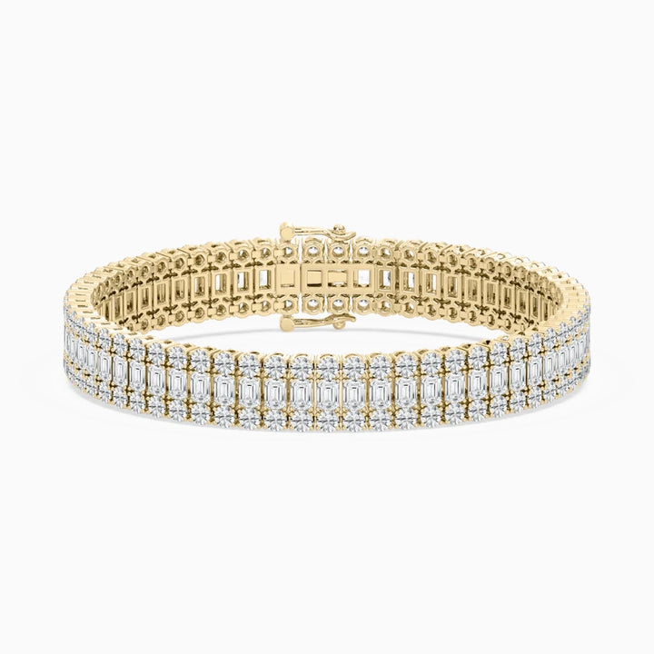 Dylan Emerald And Round Diamond Concentric Tennis Bracelet