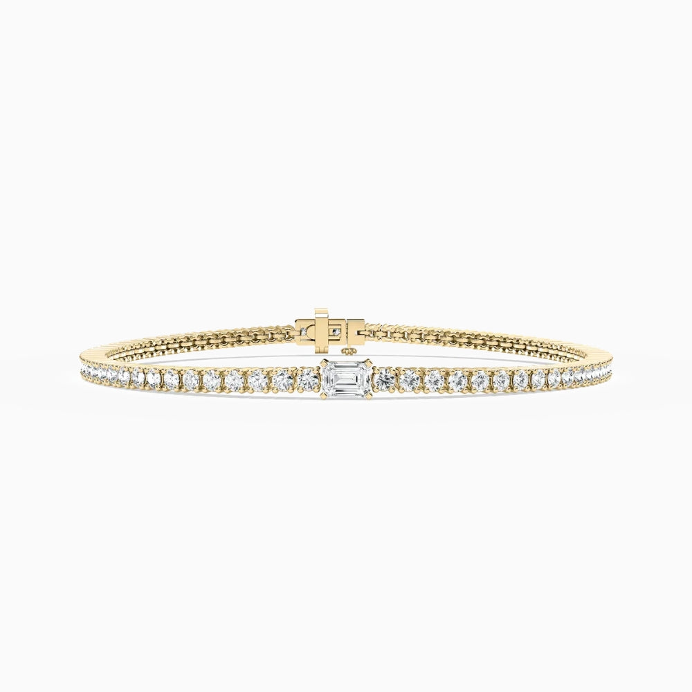 Erika Round And Emerald Lab Grown Diamond Shimmer Tennis Bracelet