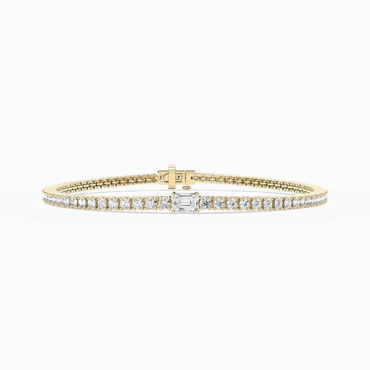 Erika Round And Emerald Lab Grown Diamond Shimmer Tennis Bracelet