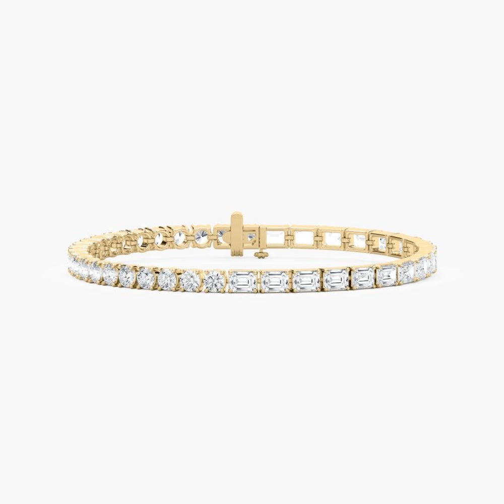 Josie Round And Emerald Lab Grown Diamond Tennis Bracelet