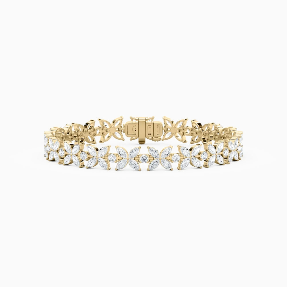 Jamie Marquise And Round Lab Grown Diamond Tennis Bracelet