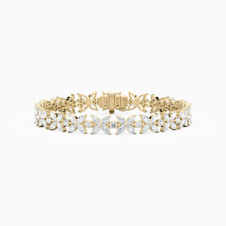 Jamie Marquise And Round Lab Grown Diamond Tennis Bracelet
