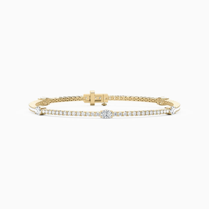 Elena Oval And Round Cut Lab Grown Diamond Tennis Bracelet