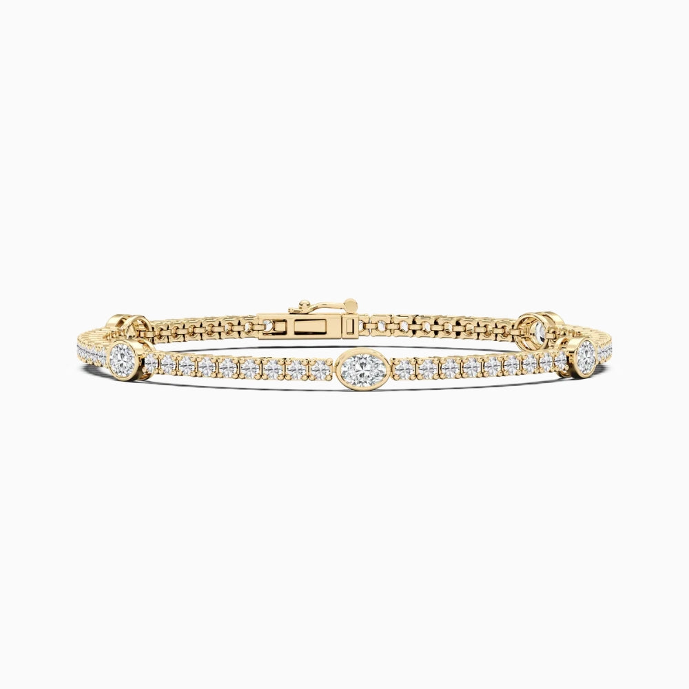 Grace Oval And Round Cut Lab Grown Diamond Tennis Bracelet