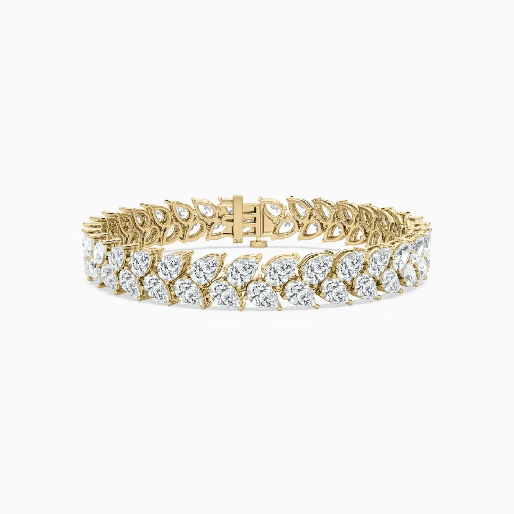 Skyla 20 Carat Pear Double Row Lab Grown Diamond Alternate Set Tennis Bracelet