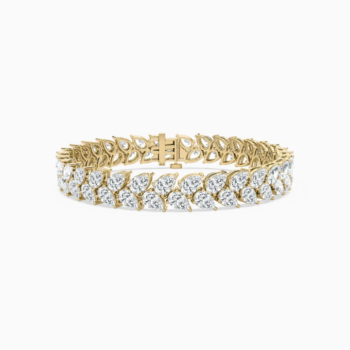 Skyla 20 Carat Pear Double Row Lab Grown Diamond Alternate Set Tennis Bracelet