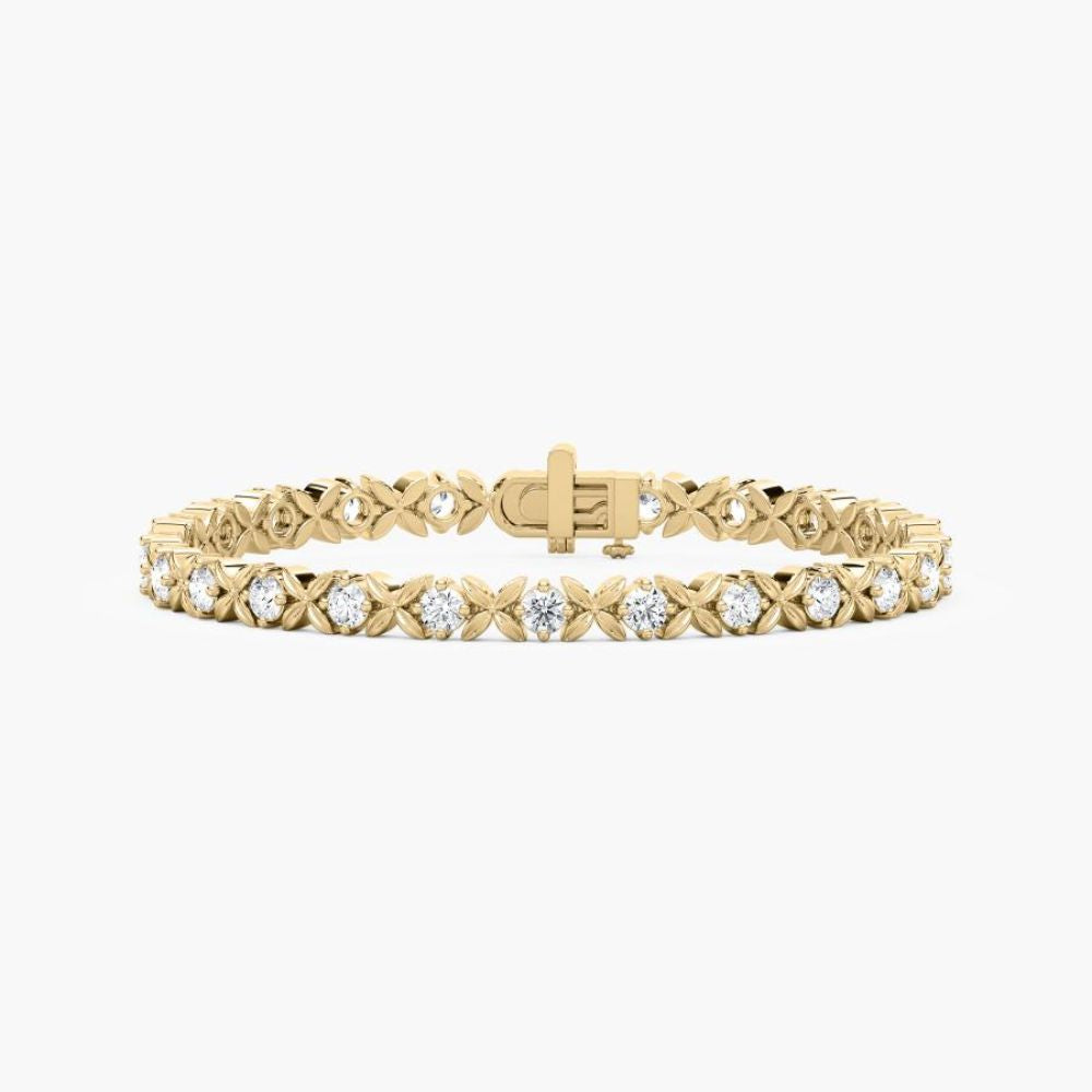 Kiera Round Lab Grown Diamond Starburst Tennis Bracelet