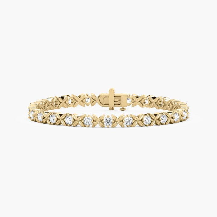 Kiera Round Lab Grown Diamond Starburst Tennis Bracelet
