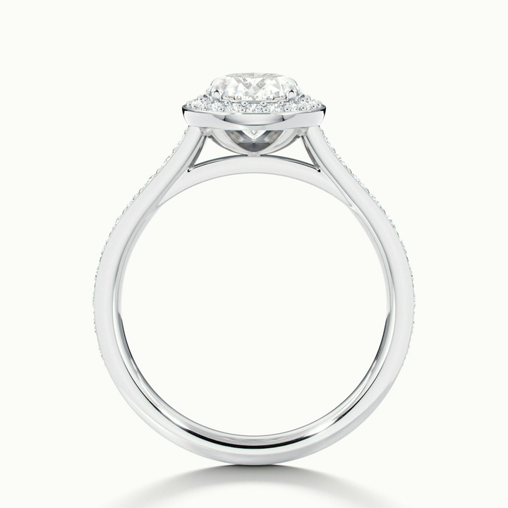 Erin 2 Carat Oval Halo Pave Lab Grown Engagement Ring in 18k White Gold