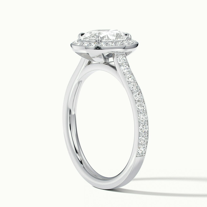 Erin 1.5 Carat Oval Halo Pave Lab Grown Engagement Ring in 14k White Gold