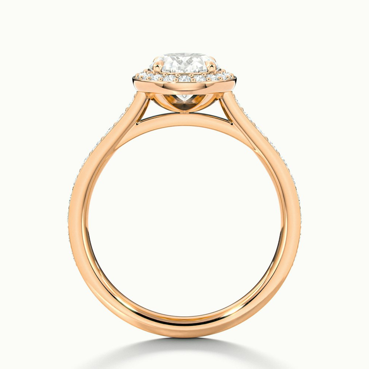 Erin 2.5 Carat Oval Halo Pave Lab Grown Engagement Ring in 10k Rose Gold