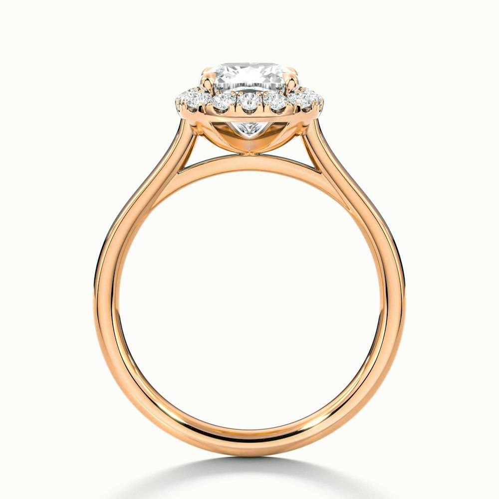 Jeri 1.5 Carat Cushion Cut Halo Lab Grown Engagement Ring in 14k Rose Gold