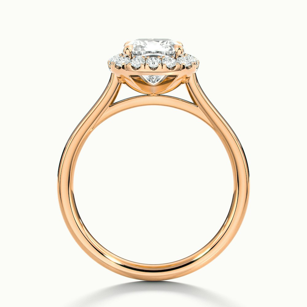 Dina 1 Carat Cushion Cut Halo Moissanite Diamond Ring in 10k Rose Gold