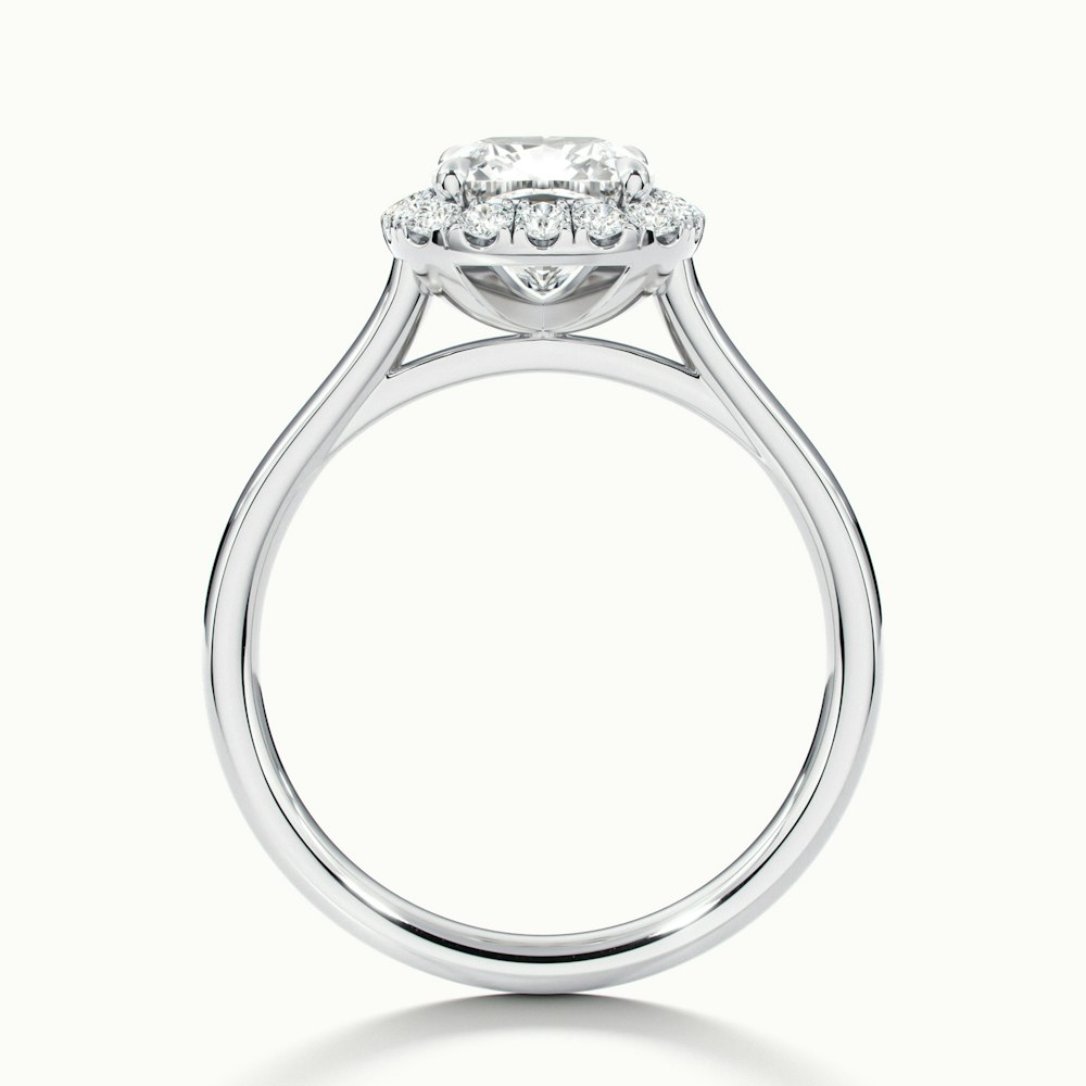 Jeri 2 Carat Cushion Cut Halo Lab Grown Engagement Ring in 14k White Gold