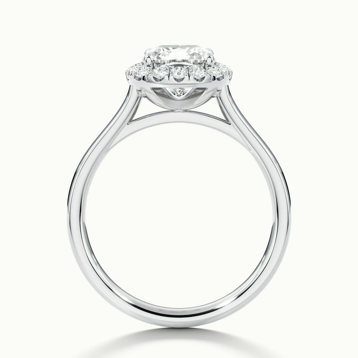 Jeri 3.5 Carat Cushion Cut Halo Lab Grown Engagement Ring in 14k White Gold