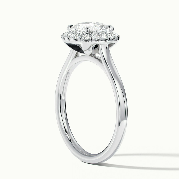 Jeri 3 Carat Cushion Cut Halo Lab Grown Engagement Ring in 10k White Gold