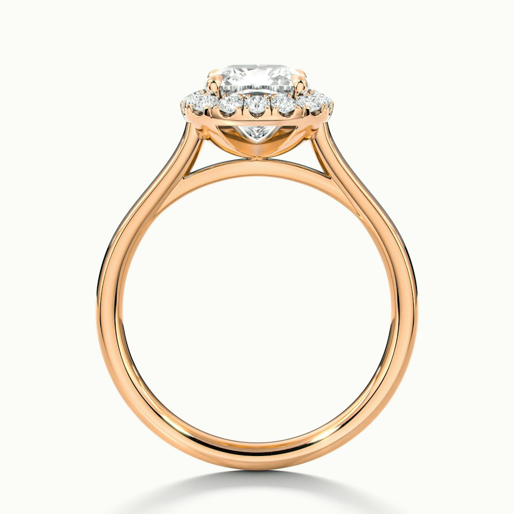 Dina 1 Carat Cushion Cut Halo Moissanite Diamond Ring in 18k Rose Gold