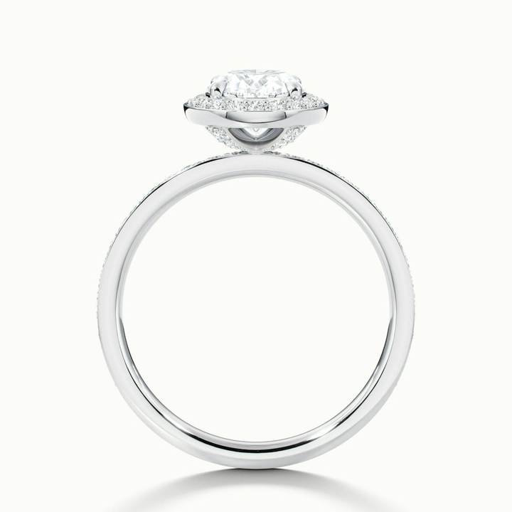 Eden 2 Carat Oval Halo Pave Lab Grown Engagement Ring in 18k White Gold
