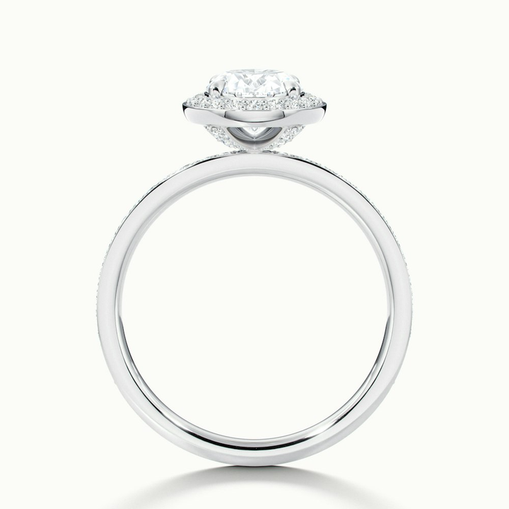 Eden 3.5 Carat Oval Halo Pave Lab Grown Engagement Ring in 10k White Gold