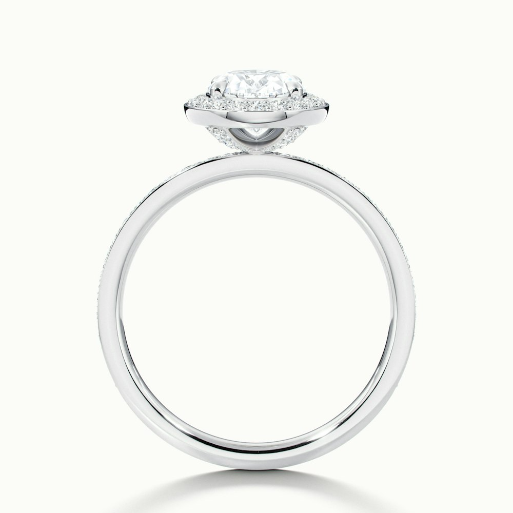 Eden 1.5 Carat Oval Halo Pave Lab Grown Engagement Ring in 10k White Gold