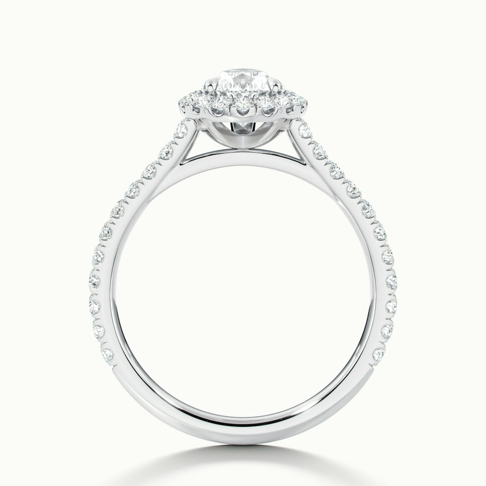 Cindy 4.5 Carat Pear Shaped Halo Moissanite Diamond Ring in 10k White Gold