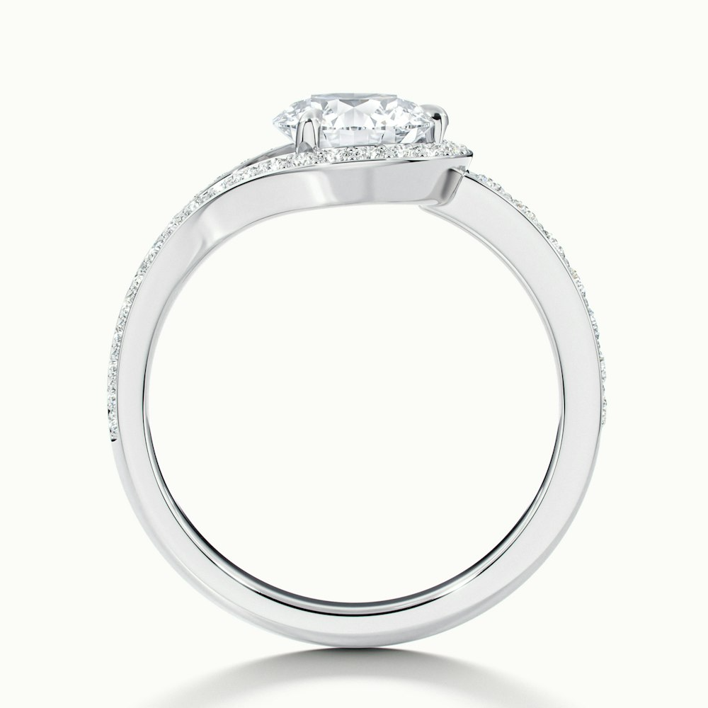 Cherri 2 Carat Round Halo Pave Moissanite Diamond Ring in 10k White Gold