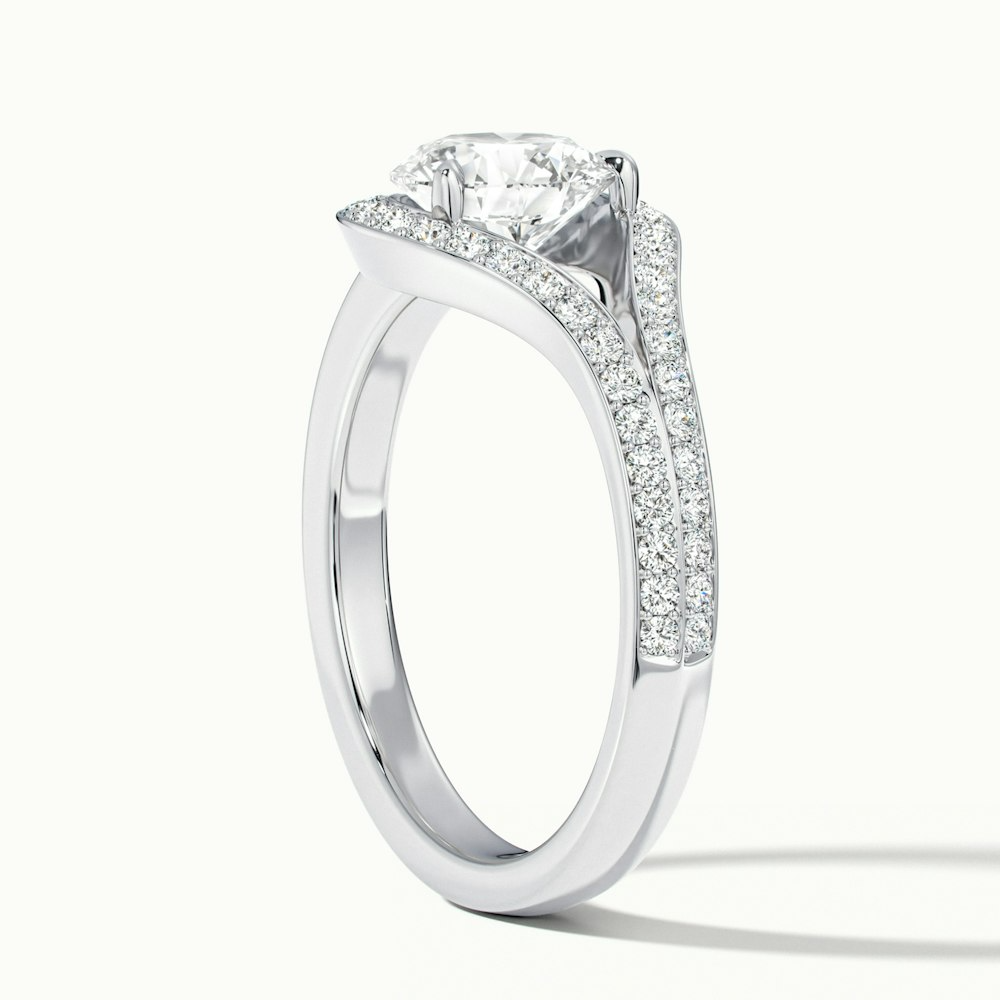 Avi 1 Carat Round Halo Pave Lab Grown Engagement Ring in Platinum