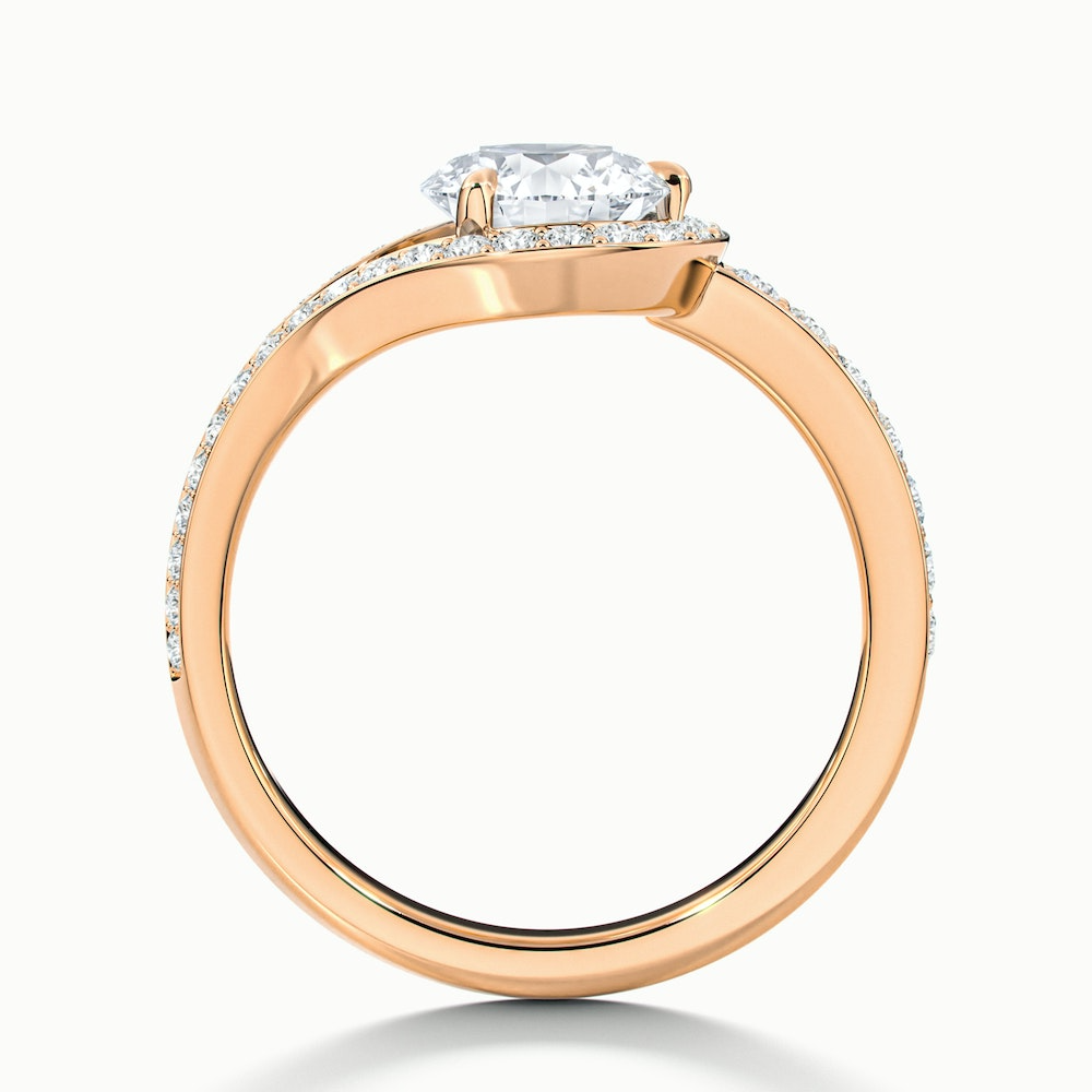 Avi 4 Carat Round Halo Pave Lab Grown Engagement Ring in 10k Rose Gold