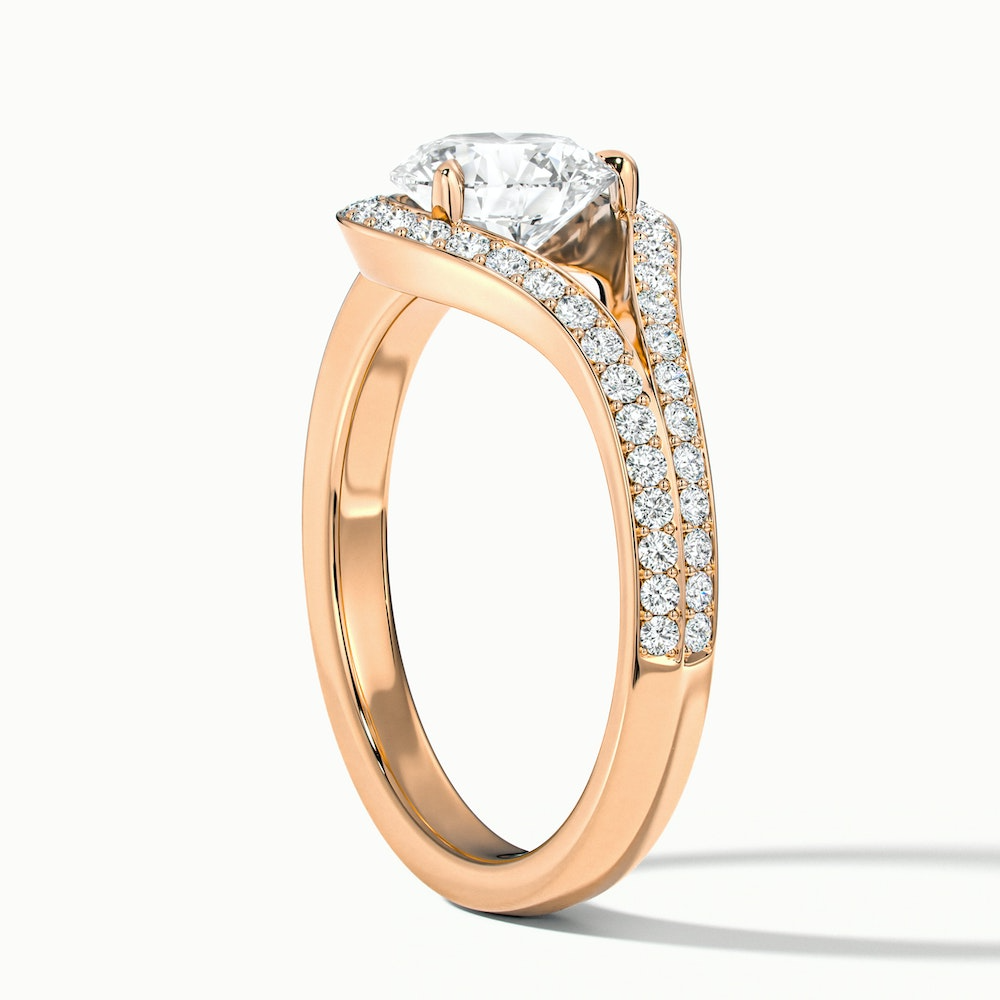 Avi 1 Carat Round Halo Pave Lab Grown Engagement Ring in 18k Rose Gold