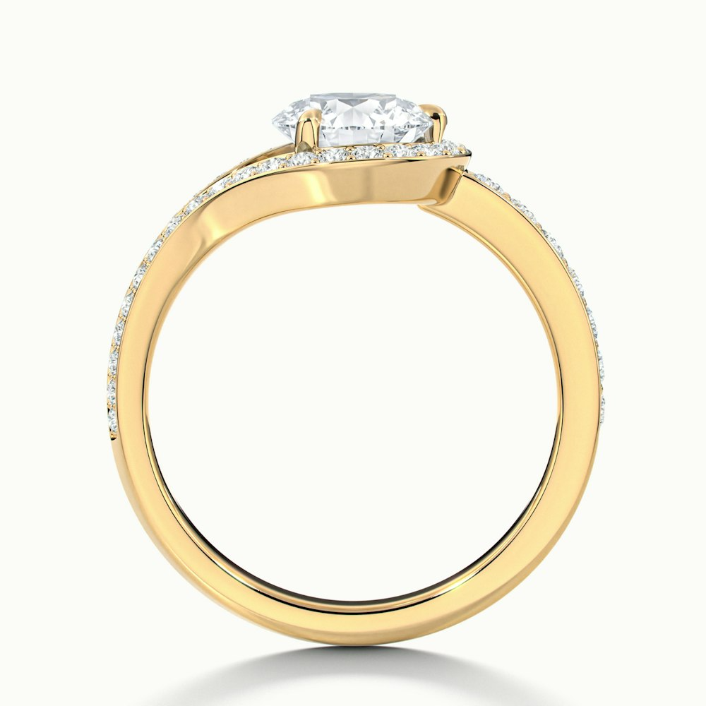 Avi 5 Carat Round Halo Pave Lab Grown Engagement Ring in 10k Yellow Gold