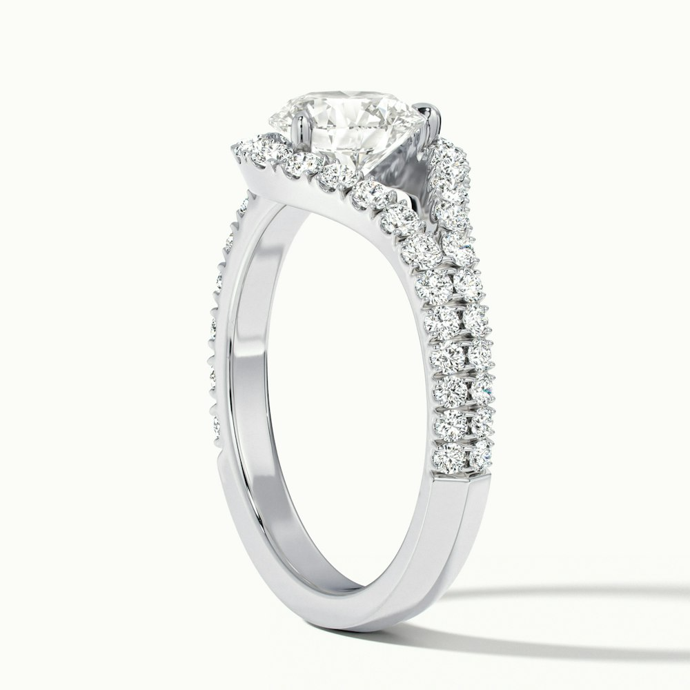 Callie 2 Carat Round Halo Scallop Moissanite Diamond Ring in 10k White Gold
