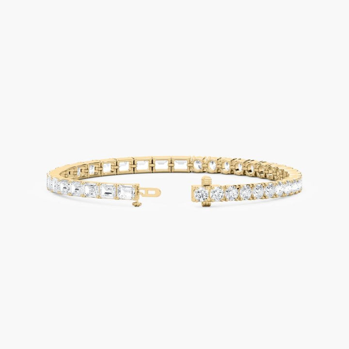 Josie Round And Emerald Lab Grown Diamond Tennis Bracelet
