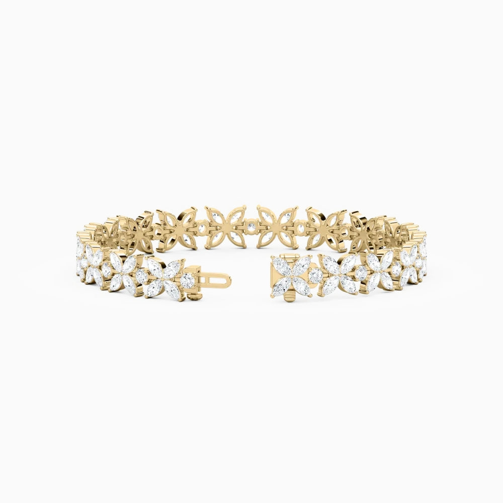 Jamie Marquise And Round Lab Grown Diamond Tennis Bracelet