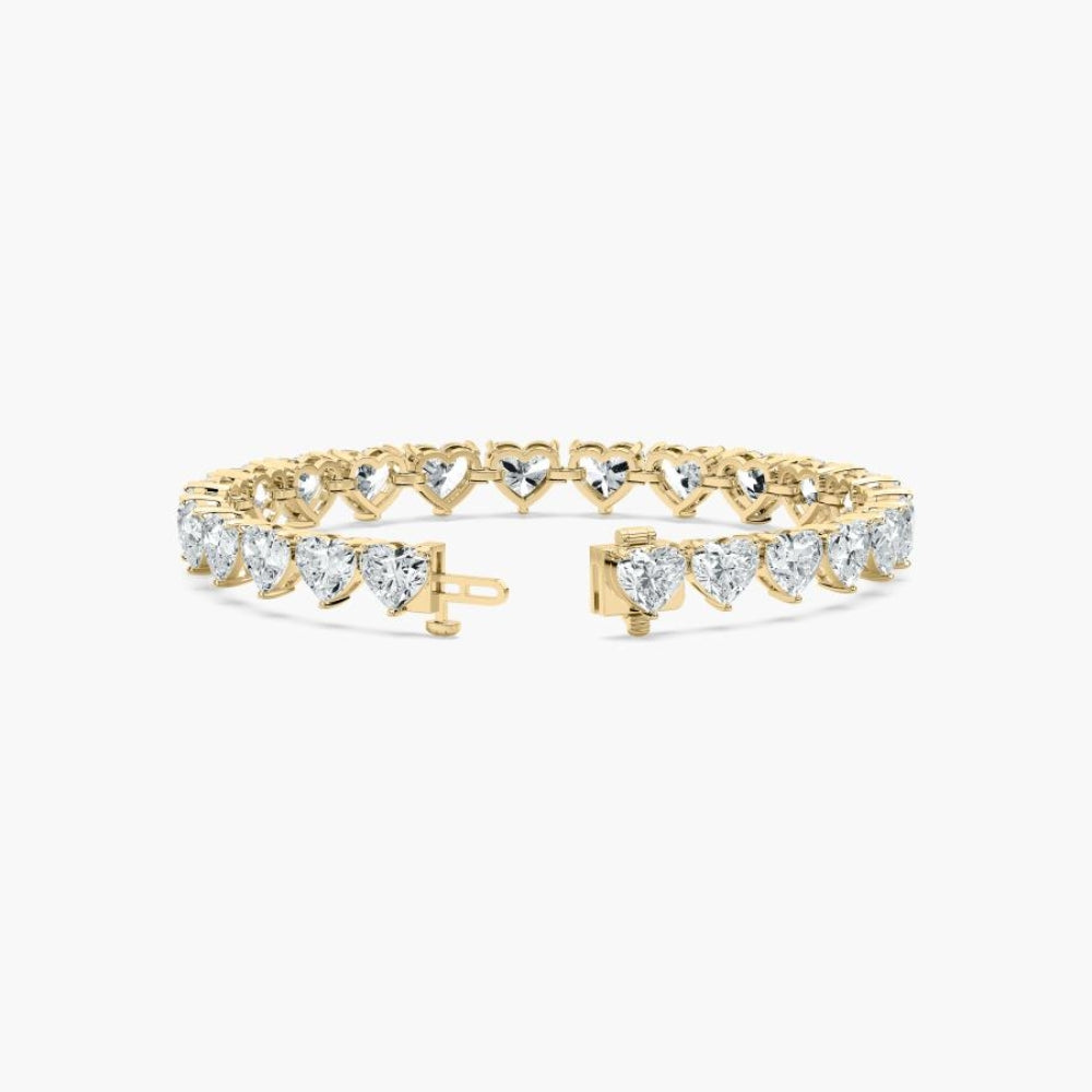 Navy 24 Carat Heart Shaped Lab Grown Diamonds Tennis Bracelet