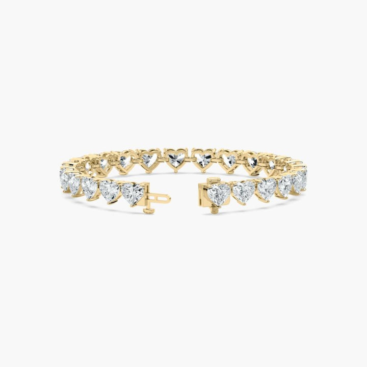 Navy 24 Carat Heart Shaped Lab Grown Diamonds Tennis Bracelet