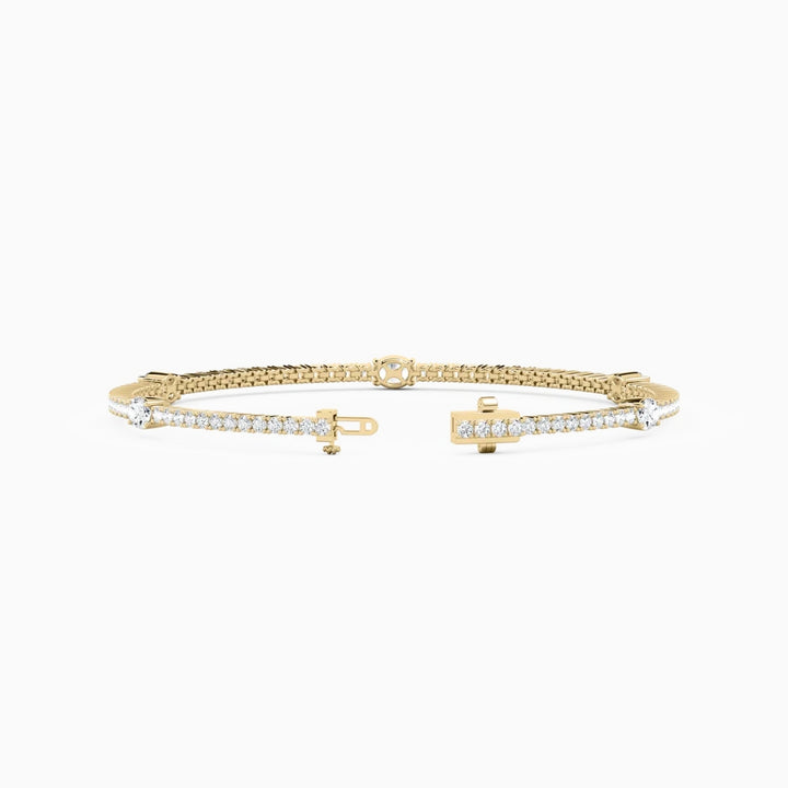 Elena Oval And Round Cut Lab Grown Diamond Tennis Bracelet